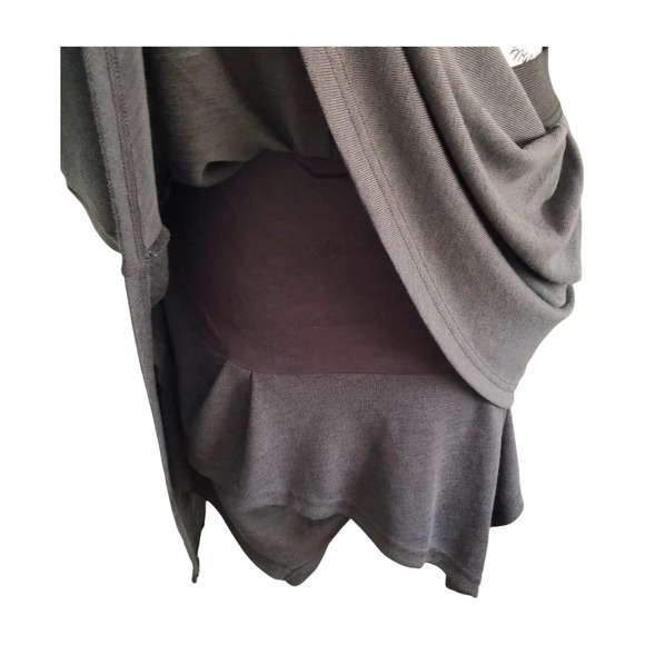 Gray Asymmetrical Handkerchief  Mini Skirt - Picture 2 of 4